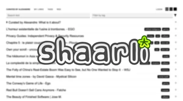 Thumbnail of my Shaarli page using Stack theme